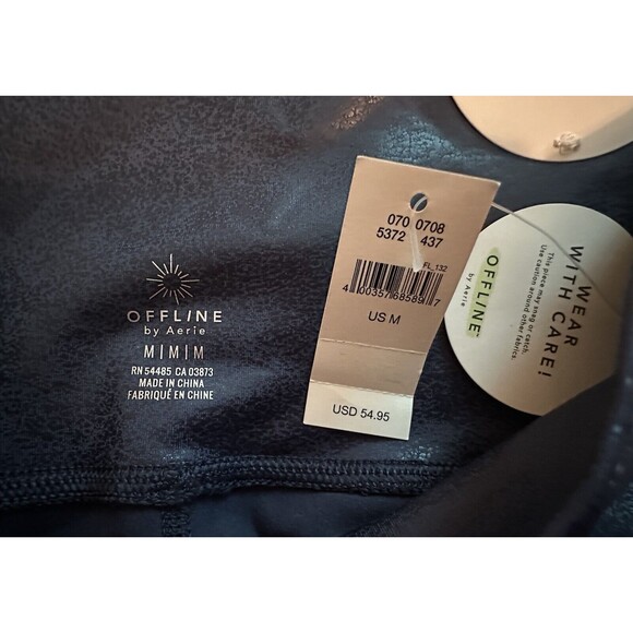 OFFLINE BY AERIE Crossover High‎ Waisted Blue Crackle Leggings MEDIUM NWT - Picture 6 of 14